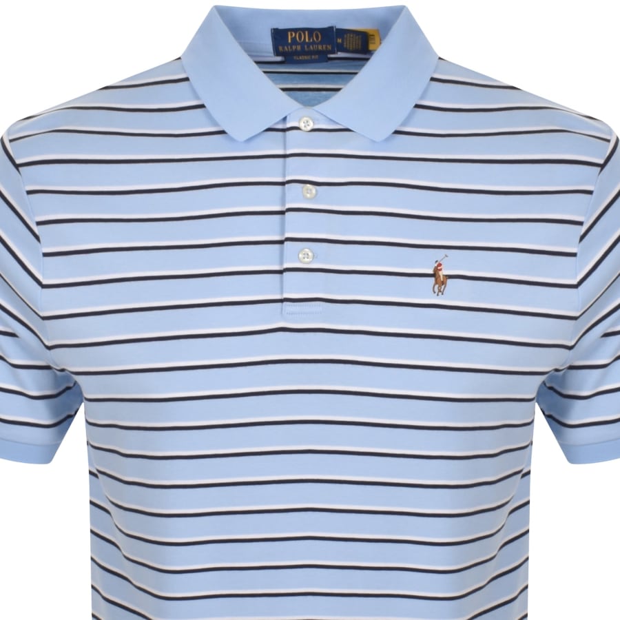 Blue and white striped ralph lauren polo shirt discount
